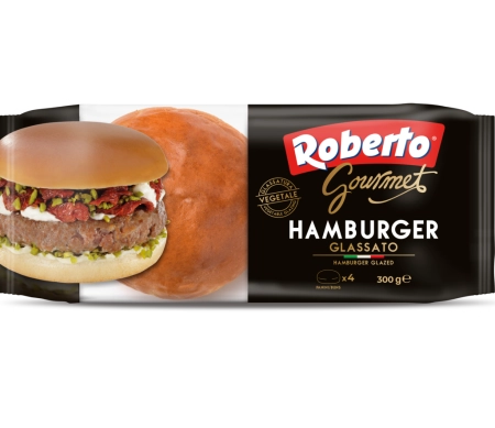 Pane Hamburger Gourmet glassato 300g 4 pezzi Roberto - D'Ambros Ipermercato